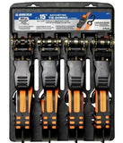 Ancra Cargo 1” x 15’ S-Hook Ratchet Tie-Down, Plastic Frame